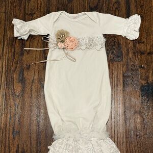 Boutique Baby Girl Posh Baby Blooms Ornate Beaded Night Gown Newborn